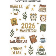 Bsb 2026 Yeni Yıl Manifesto Telefon Laptop Notebook Tablet Defter Matara Stiker Etiket ST2586
