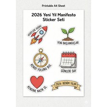 Bsb 2026 Yeni Yıl Manifesto Telefon Laptop Notebook Tablet Defter Matara Stiker Etiket ST2593