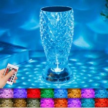 Lunaev Balık Süzgeç Model USB Şarjlı Kumandalı 16FARKLI Işık Modlu Masa Üstü Kristal Akrilik LED