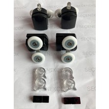 Seçenek Çok Rulmanlı Cam Duşakabin Tekerleği Metal Kırılmaz Gövde Siyah 4'lü Set