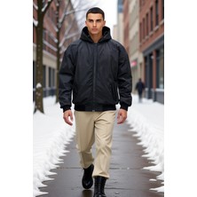 Benerly Erkek Kapüşonlu Uzun Kol Standart Kalıp Dokuma Mont Fonksiyonel Dayanıklı Kaliteli Estetik