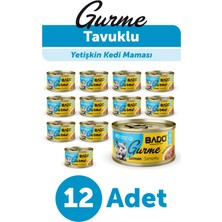 Bado Gurme Yaş Yetişkin Kedi Maması Somonlu 85 gr 12 Adet