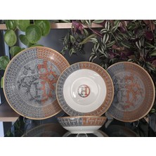 Fermato 24 Parça 6 Kişilik Porselen Yemek Takımı Honey Turuncu Serisi