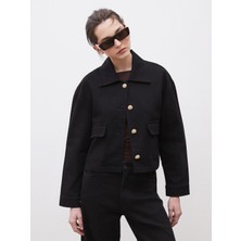 Soulife Gömlek Yaka Kadın Jean Ceket