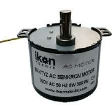 İkon Teknik İKON TEKNİK AC SENKRON MOTOR 50 KTYZ 6 Watt 30 RPM 220 Volt KULUÇKA ÇEVİRME - VİYOL MOTORU