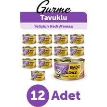 Bado Gurme Yaş Yetişkin Kedi Maması Tavuklu 85 gr 12 Adet