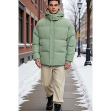 Benerly Erkek Kapüşonlu Oversize Fit Taslan Mont Uzun Kol Düz Desen Fonksiyonel Dayanıklı Kaliteli