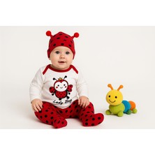 Aki Moda Kids Uğurböcekli Şapkalı Badili %100 Pamuklu Erkek Bebek