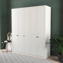 T&B Irmak 5 Kapaklı Eko Bazalı Gardırop - Mdf Kapak