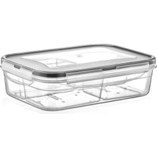 Lunaev 4 Bölmeli Sızdırmaz Contalı Kilitli Kapaklı 1 Litre Erzak Saklama Kabı -LC520