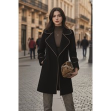Barbora Kaşe Kadın Şık Yaka Kaban ve Kemer