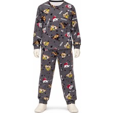 Alkın Kids Erkek Çocuk %100 Pamuklu Interlok Kumaş Sevimli Köpek Desenli Pijama Takımı