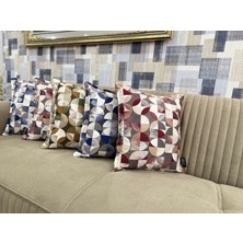 Nivemes Home Nivemeshome Mozaik BORDO-GRİ(45X45) Dolgulu Kırlent Kılıfı