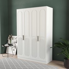 T&B Derin 4 Kapaklı Eko Bazalı Gardırop - Mdf Kapak