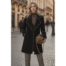 Barbora Kaşe Kadın Şık Yaka Kaban ve Kemer