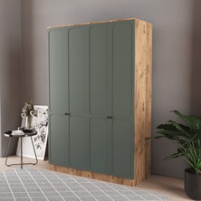 T&B Irmak 4 Kapaklı Eko Bazalı Gardırop - Mdf Kapak
