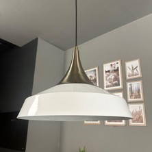 Bamyum Lema Beyaz Tekli Avize Eskitme Kubbe Başlık Sarkıt Lamba Restoran Cafe Salon Avizeleri