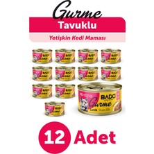 Bado Gurme Yaş Yetişkin Kedi Maması Kuzu Etli 85 gr 12 Adet