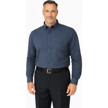 Xmen Rahat Kesim Düz Kışlık Tek Cep Lacivert Baba Gömlek