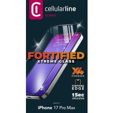 Cellularline IPHONE 17 Pro Max  Xtreme  X4 Ultra Koruma ve Kenarları Güçlendirilmiş Uygulama Mekanizmalı Ekran Koruyucu