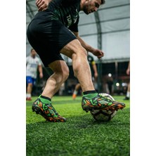 Dugana Çoraplı Halı Saha Ayakkabı 40-44 Siyah-Fosfor Yeşil