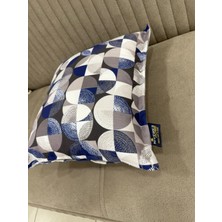 Nivemes Home Nivemeshome Mozaik Mavi-Beyaz (45X45) Kırlent Kılıfı