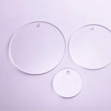 Ecce Pleksi Anahtarlık Dekoratif Daire 5 cm Çap 100 Adet Şeffaf ( 2mm Et Kalınlığı)
