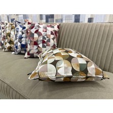 Nivemes Home Nivemeshome Mozaik Yeşil-Kahve (45X45) Kırlent Kılıfı