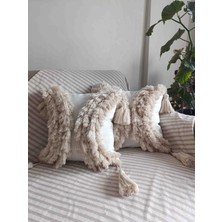 Kübra Hobim Bohem El Yapımı Ekru 43 x 43 Ölülerde Kırlent Kılıfı