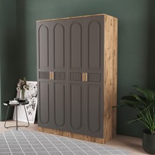 T&B Dova 4 Kapaklı Eko Bazalı Gardırop - Mdf Kapak