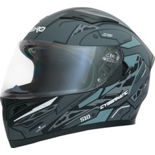 Gp Kompozit Gp Nero MKS003-MBB1G Güneş Vizörlü Şeffaf Full Face Motosiklet Kaskı