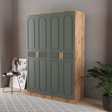 T&B Dova 4 Kapaklı Eko Bazalı Gardırop - Mdf Kapak