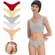 Yohannes Club Yohannesclub, Kadın, Pamuklu Basic Tanga Külot, 5'li Paket, Extra Esnek