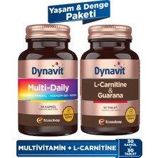 Dynavit Multi-Daily 30 Kapsül & L-Carnitine Guarana 30 Tablet - Yaşam ve Denge Paketi