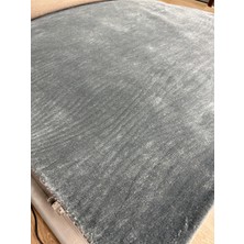 Hoom Rugs Medium Blue Ithal Düğümlü El Dokuma Yün & Viskon Halı