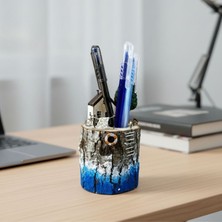 Uretti - Hacer 4951 9755 El Yapımı Sahildeki Ev Model Ağaç Tasarım Kalemlik