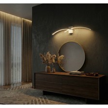 Acrolite Dekoratif Modern Duvar Aplik Aydınlatma (Oturma Odası, Yatak Odası, Yemek Odası) L:60CM Beyaz 3000K