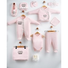 Eda Baby Taçlı Lüks Dantelli %100 Pamuk 10'lu Hastane Çıkışı Yenidoğan