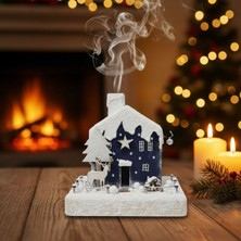 Uretti - Hacer 4951 7657 El Yapımı Yeni Yıl Temalı Ahşap Ev Tütsülük