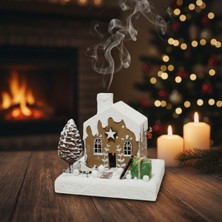 Uretti - Hacer 4951 2947 El Yapımı Yeni Yıl Temalı Ahşap Ev Tütsülük