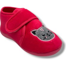 Akınal 1020-26 Kedi Figürlü Cırtlı Kız Çocuk Halı Ayakkabı 25-33