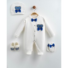 Eda Baby Taç Nakışlı ve Papyonlu 5'li Bebek Hastane Çıkışı Seti