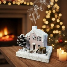 Uretti - Hacer 4951 8630 El Yapımı Yeni Yıl Temalı Ahşap Ev Tütsülük