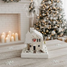 Uretti - Hacer 4951 0759 El Yapımı Yeni Yıl Temalı Ahşap Ev Tütsülük