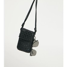 Marnier Taba Örgü Deri Omuzçantası