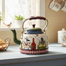 Uretti - Hacer 4951 0472 El Yapımı Çiftlik Temalı Dekoratif Çaydanlık