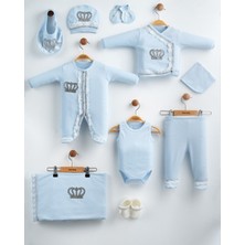 Eda Baby Taçlı Lüks Dantelli %100 Pamuk 10'lu Hastane Çıkışı Yenidoğan