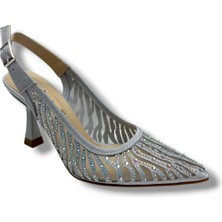 Desire Shoes Desire 467-26 Saten Simli Taşlı Ince Topuk Kadın Abiye Ayakkabı