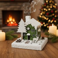 Uretti - Hacer 4951 2755 El Yapımı Yeni Yıl Temalı Ahşap Ev Tütsülük