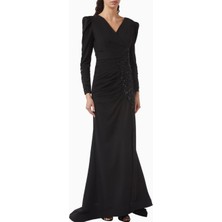 Ac By Aanchal Chanda  Embroidered Gown In Scuba Kumaş Nakışlı Kadın Elbise